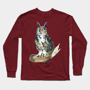 Eagle Owl watercolor Long Sleeve T-Shirt